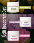 Üçlü Doğal Deodorant Seti | Flower - Citrus - Lotus