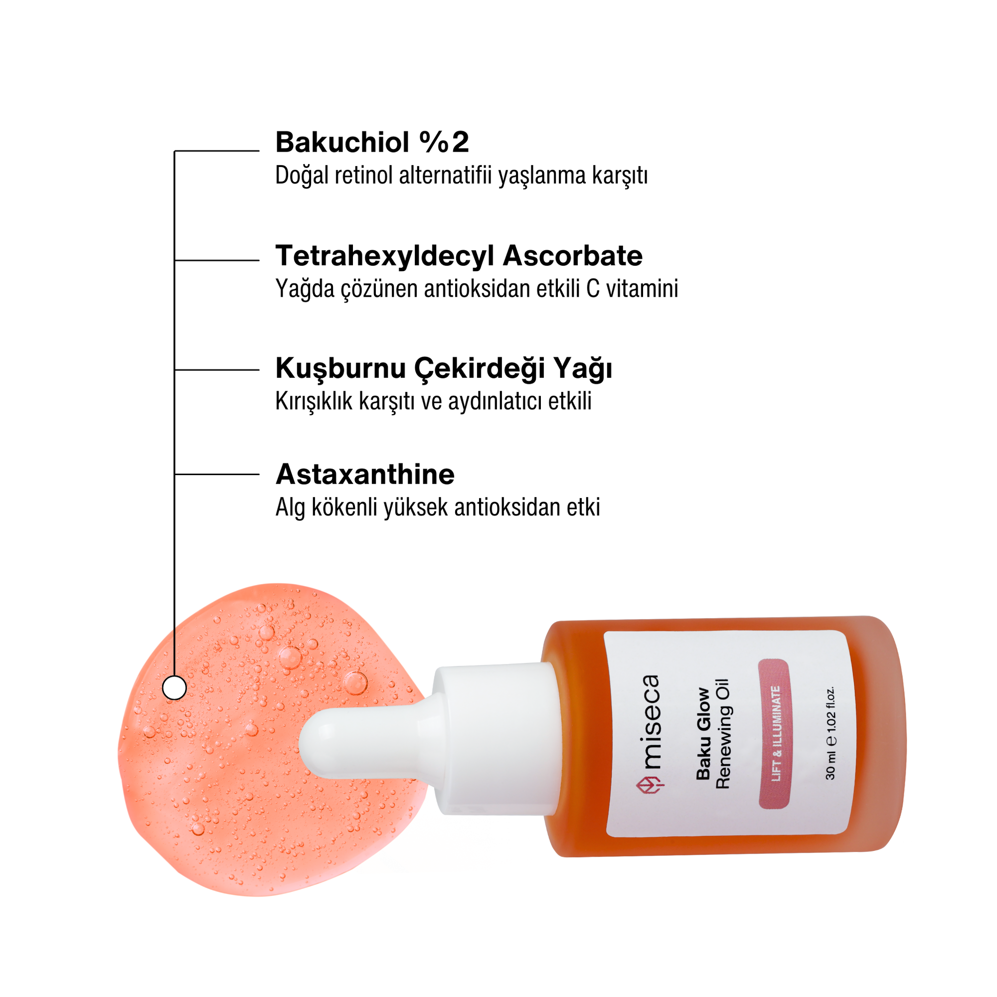 Baku Glow Bitkisel Retinol Alternatifi Yenileyici Bakuchiol Serum 30 ml - miseca