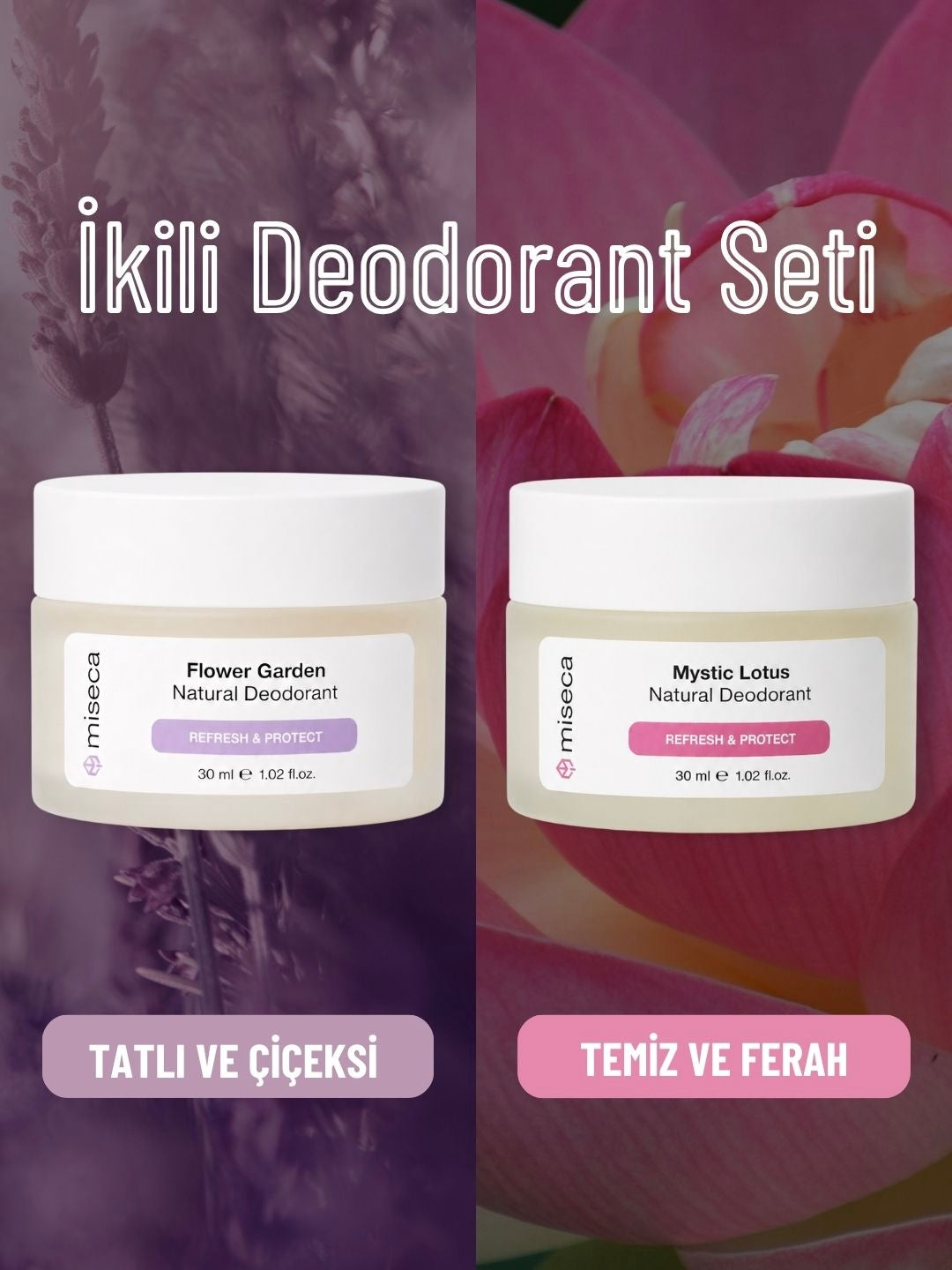 Natural Deodorant Set for Two | Flower Garden - Mystic Lotus