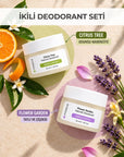 İkili Doğal Deodorant Seti | Flower Garden - Citrus Tree