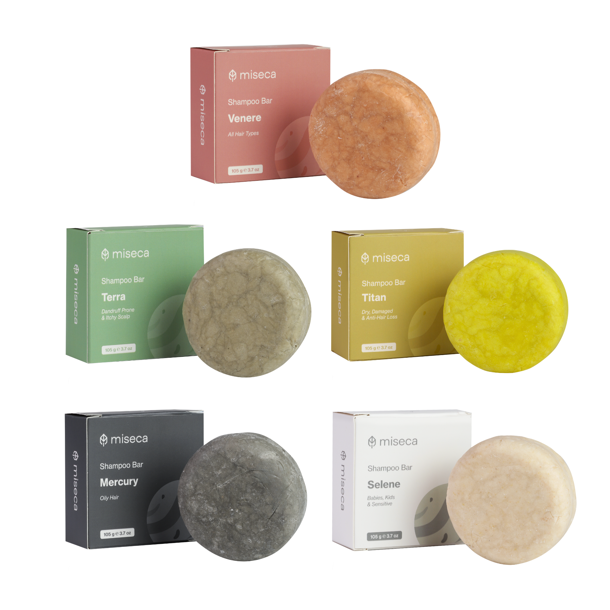 Katı Şampuan Mini Boy 5 Çeşit Deneme Seti 5x22 g - miseca