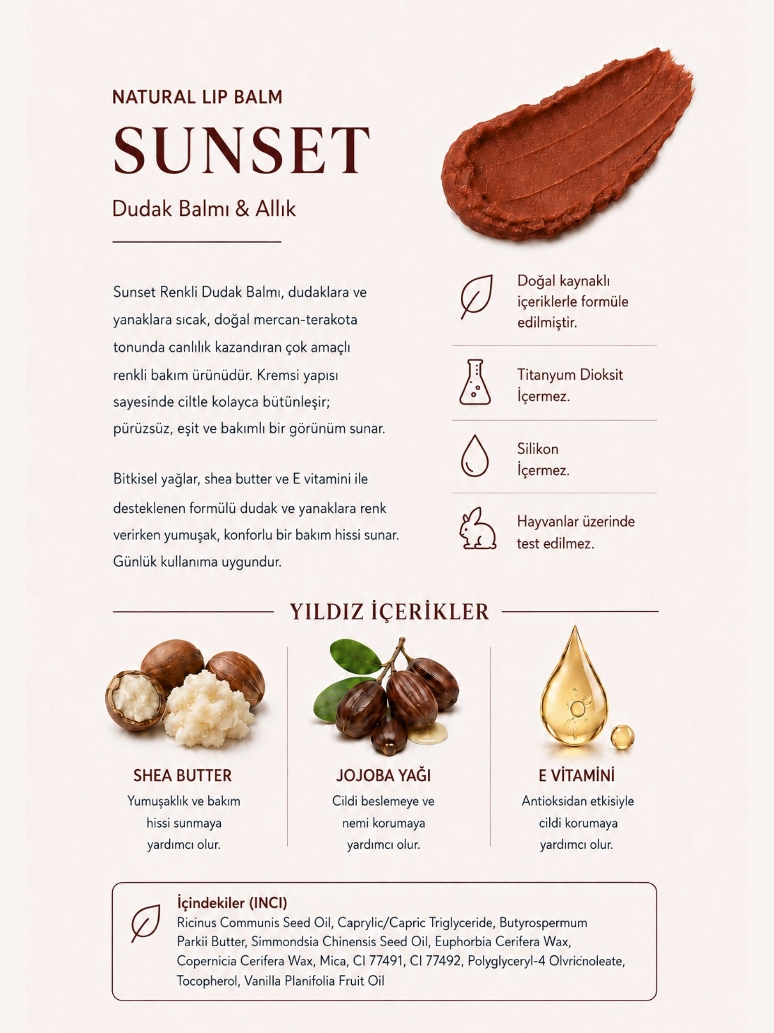 Sunset Nemlendirici ve Besleyici Renkli Dudak Balmı 10 ml