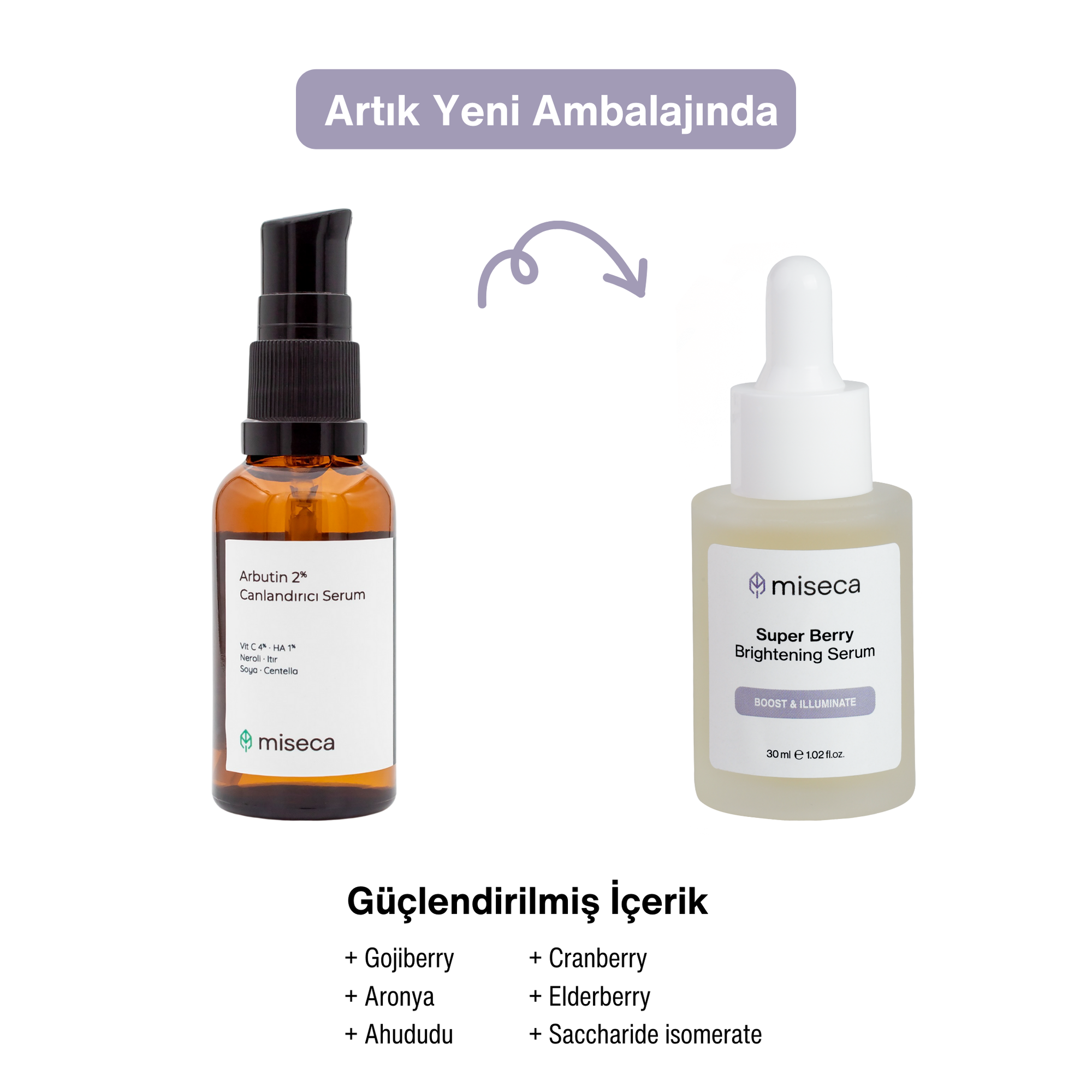 Super Berry Canlandırıcı ve Ton Eşitleyici Arbutin Serum 30 ml - miseca